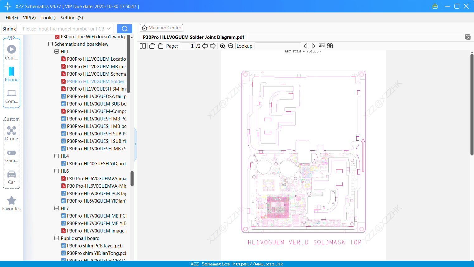 Huawei P30Pro HL1V0GUEM Solder Joint Diagram